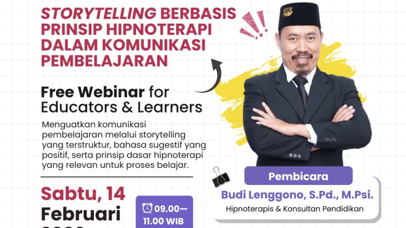 Thumbnail Iniedu Tuntaskan Webinar Kedua tentang Storytelling Berbasis Prinsip Hipnoterapi